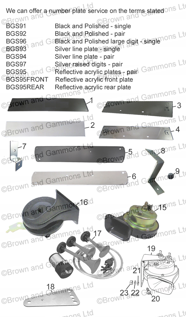 Image for Number Plates and Horns